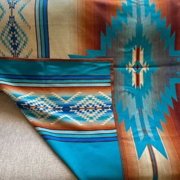 NWT Pendleton Beaver State Pagosa Springs Jacquard Robe Blanket Turquoise - Picture 12 of 15